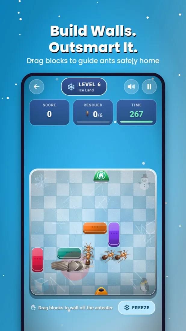 GridAnt ice land level gameplay